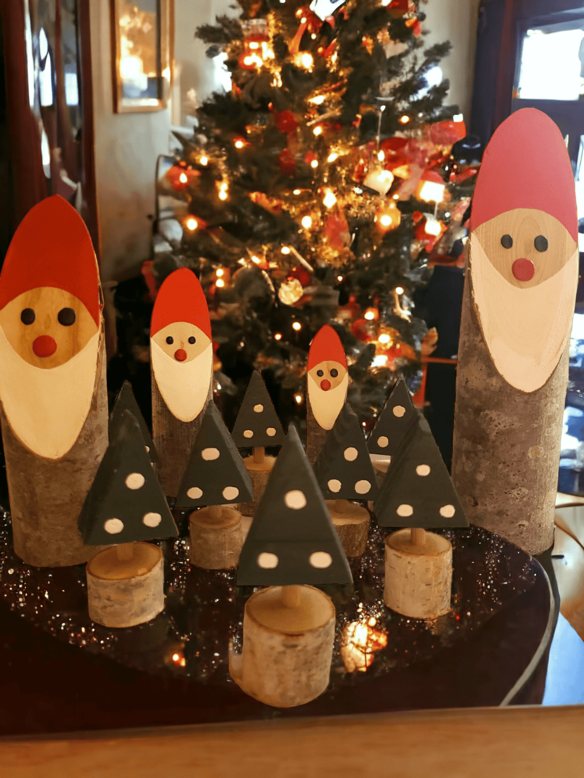 Petit sapin de Noël en bois, décoration artisanale