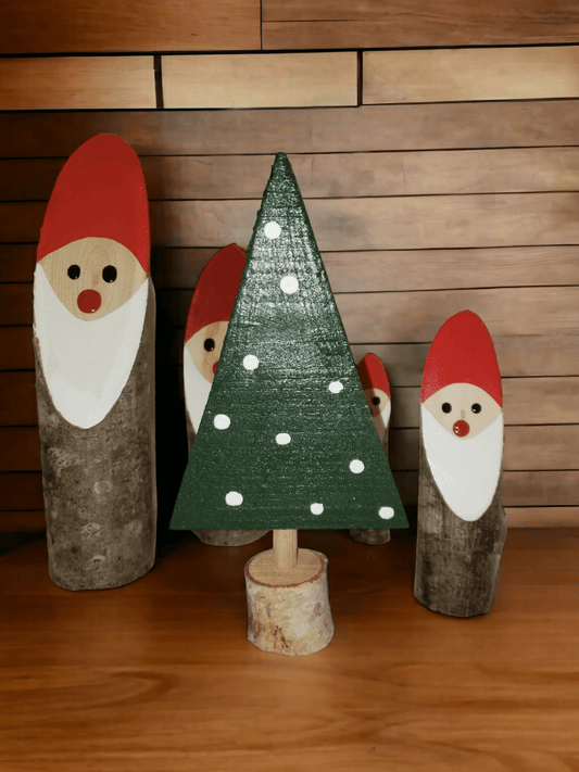 Grand sapin de Noël en bois de pin fait main