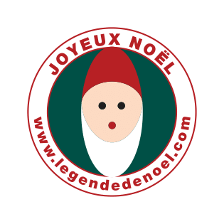 Logo légende de Noël – père Noël en bois.